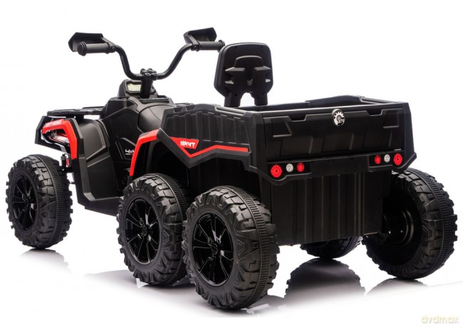 Quad Na Akumulator ATV 6 Kół z Przyczepką JC606 24V 4x4 Czerwony