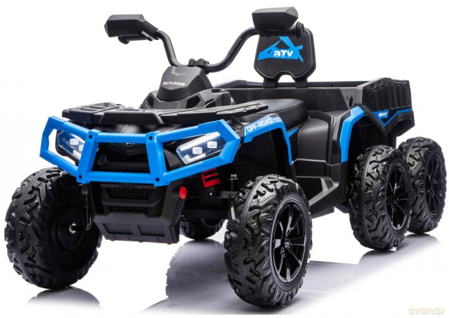 Quad Na Akumulator ATV 6 Kół z Przyczepką JC606 24V 4x4 Niebieski