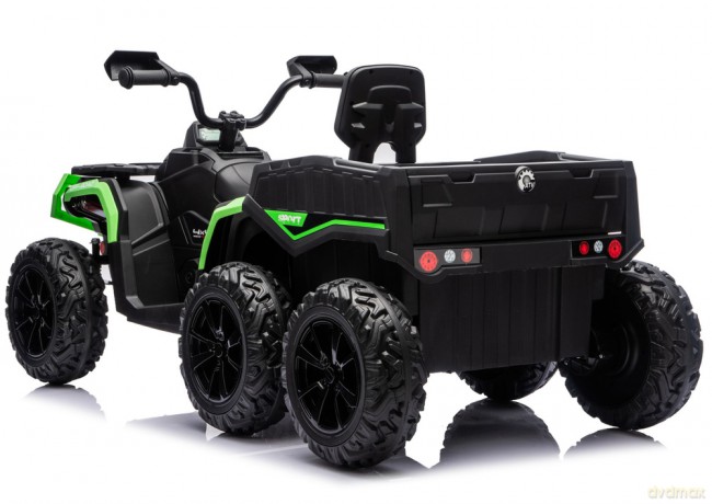 Quad Na Akumulator ATV 6 Kół z Przyczepką JC606 24V 4x4 Zielony