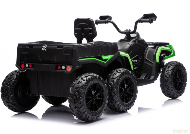 Quad Na Akumulator ATV 6 Kół z Przyczepką JC606 24V 4x4 Zielony