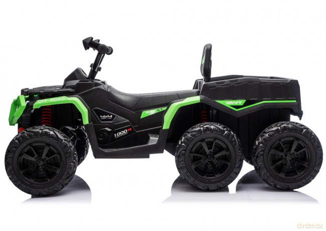 Quad Na Akumulator ATV 6 Kół z Przyczepką JC606 24V 4x4 Zielony