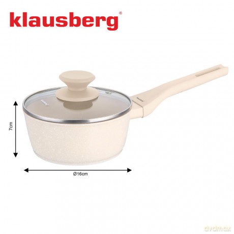 Rondel marmurowy 16 cm kremowy z pokrywką, klausberg kb-7987