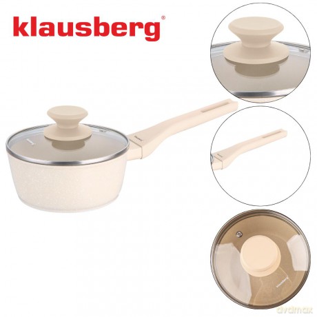 Rondel marmurowy 16 cm kremowy z pokrywką, klausberg kb-7987