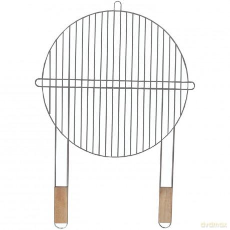 Ruszt grillowy okrągły, Master Grill, śr. 51 cm, materiał: stal chromowana, drewniane uchwyty