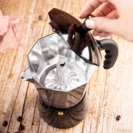 Zaparzacz do kawy espresso, aluminium, 12 filiżanek ,czarny/rose gold, kinghoff, kh-1885