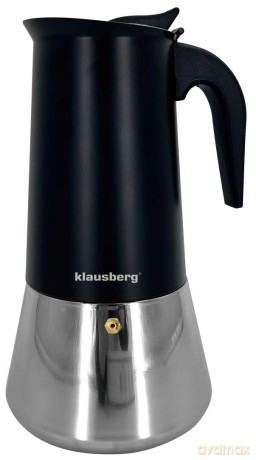 Zaparzacz do kawy espresso, stal nierdzewna, 12 filiżanek, czarny/srebrny, klausberg, kb-7847