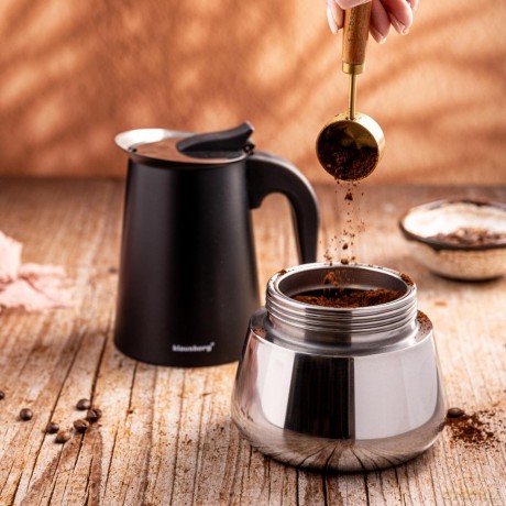 Zaparzacz do kawy espresso, stal nierdzewna, 12 filiżanek, czarny/srebrny, klausberg, kb-7847