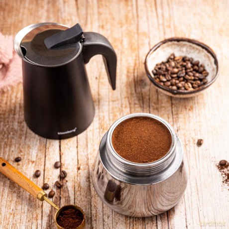 Zaparzacz do kawy espresso, stal nierdzewna, 12 filiżanek, czarny/srebrny, klausberg, kb-7847