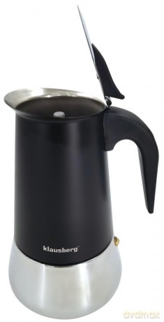 Zaparzacz do kawy espresso, stal nierdzewna, 4 filiżanki, czarny/srebrny, klausberg, kb-7844