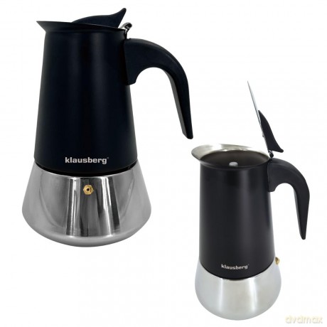 Zaparzacz do kawy espresso, stal nierdzewna, 4 filiżanki, czarny/srebrny, klausberg, kb-7844