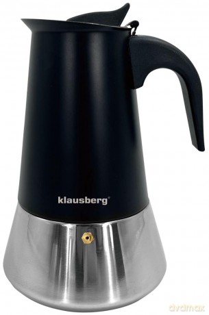 Zaparzacz do kawy espresso, stal nierdzewna, 6 filiżanek, czarny/srebrny, klausberg, kb-7845