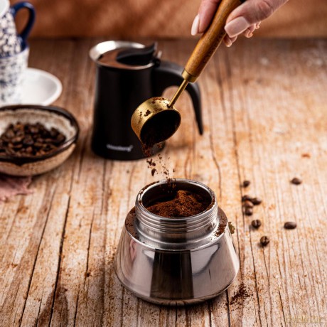 Zaparzacz do kawy espresso, stal nierdzewna, 6 filiżanek, czarny/srebrny, klausberg, kb-7845
