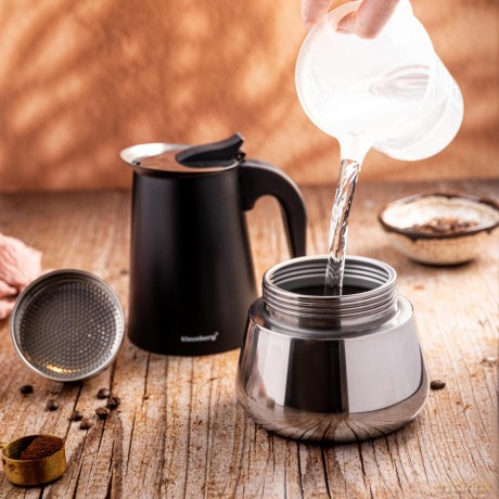 Zaparzacz do kawy espresso, stal nierdzewna, 9 filiżanek, czarna/srebrna, klausberg, kb-7846