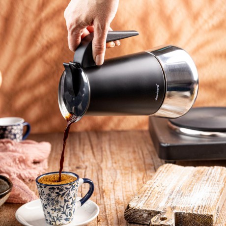 Zaparzacz do kawy espresso, stal nierdzewna, 9 filiżanek, czarna/srebrna, klausberg, kb-7846