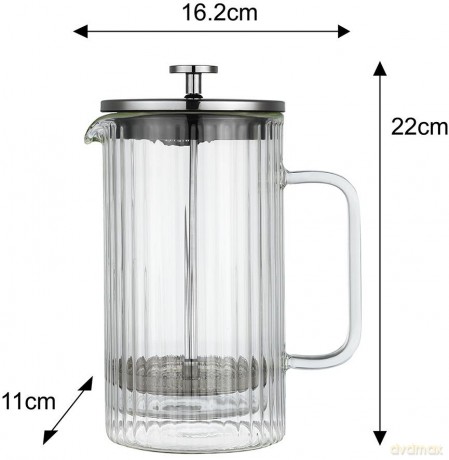 Zaparzacz tłokowy do kawy/herbaty, szkło, 1,0l, klausberg, kb-7758