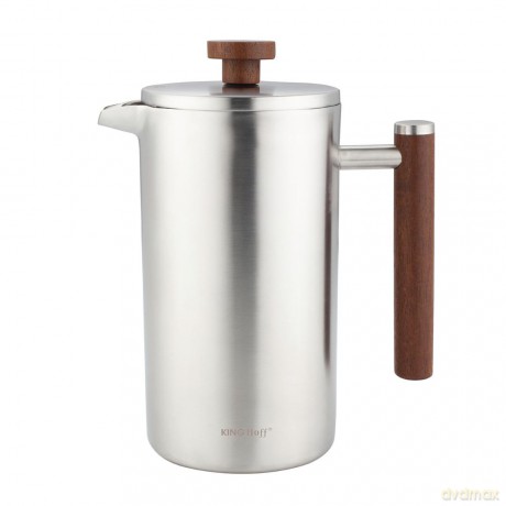 Zaparzacz, french press, 1l, podwójne ścianki, drewniany uchwyt