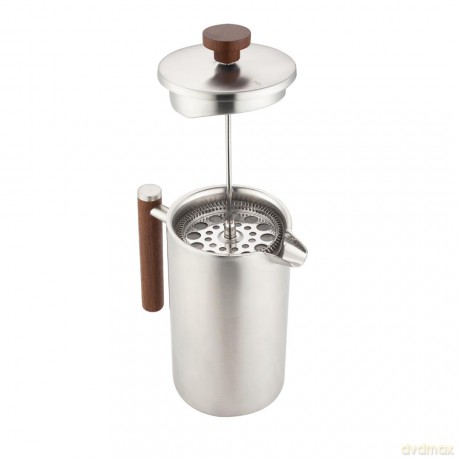 Zaparzacz, french press, 1l, podwójne ścianki, drewniany uchwyt