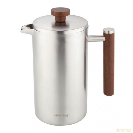 Zaparzacz, french press, 1l, podwójne ścianki, drewniany uchwyt