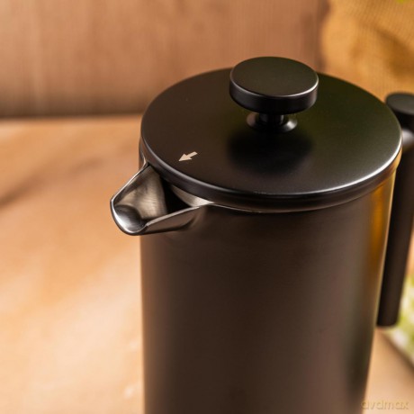 Zaparzacz, french press, 1l, podwójne ścianki, drewniany uchwyt