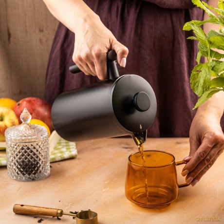Zaparzacz, french press, 1l, podwójne ścianki, drewniany uchwyt