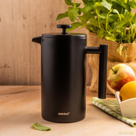 Zaparzacz, french press, 1l, podwójne ścianki, drewniany uchwyt