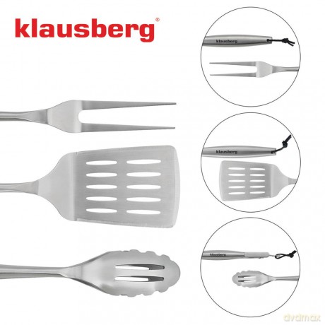 Zestaw do grillowania, 3 elementy, stal nierdzewna, klausberg, kb-7900