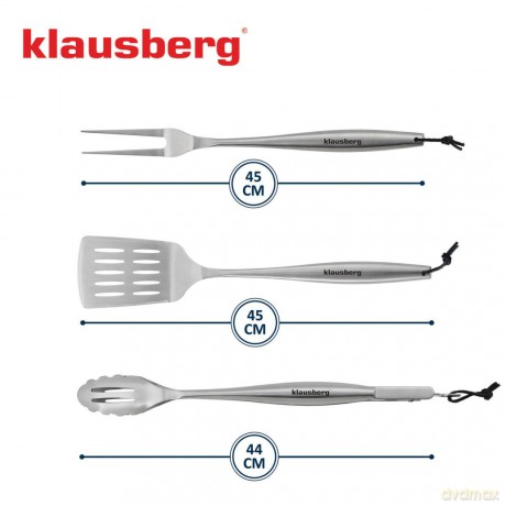 Zestaw do grillowania, 3 elementy, stal nierdzewna, klausberg, kb-7900