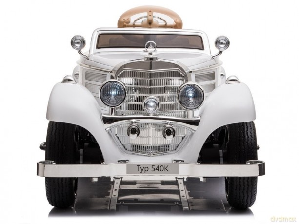 Auto Na Akumulator Mercedes Benz 540K Klasyk Premium Światła LED MP3 Biały