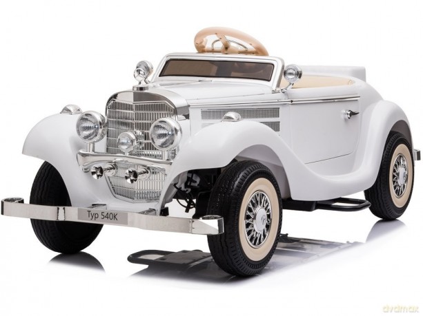 Auto Na Akumulator Mercedes Benz 540K Klasyk Premium Światła LED MP3 Biały