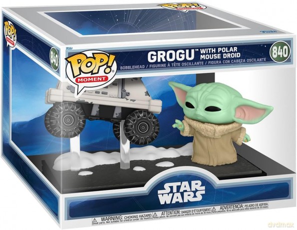 Star Wars: The Mandalorian and Grogu POP! Moment Vinyl Figures Grogu with Polar Mouse Droid 9 cm