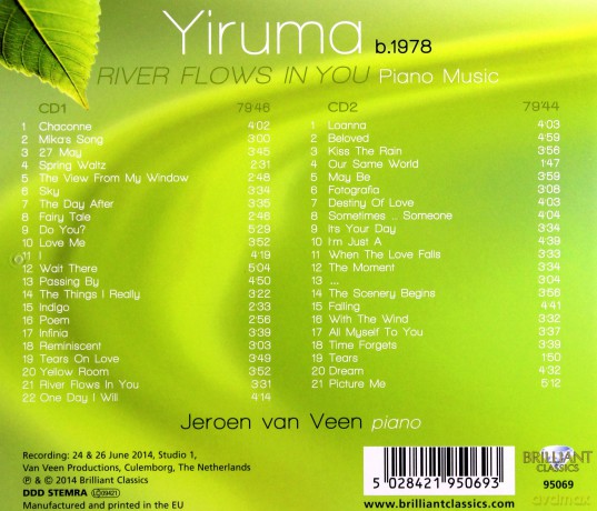 Jeroen Van Veen: Yiruma: Piano Music \'RIVER Flows In You\' [CD]