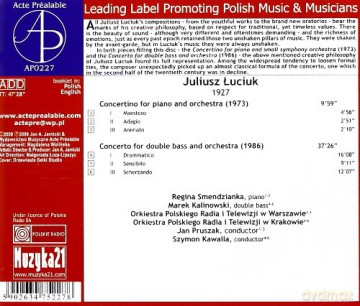 Juliusz Łuciuk: Piano Concertino - Concerto For Double Bass [CD]
