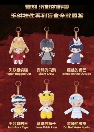 Neekyio Silent Beast Plush Keychain 15 cm Blind Box