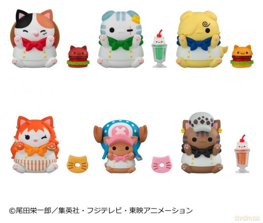 One Piece Mega Cat Project Mini Figures NyanPieceNyan! Diner! 3 cm Blind Box