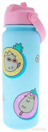 Pusheen Water Bottle Flip Top By The Pool Blue