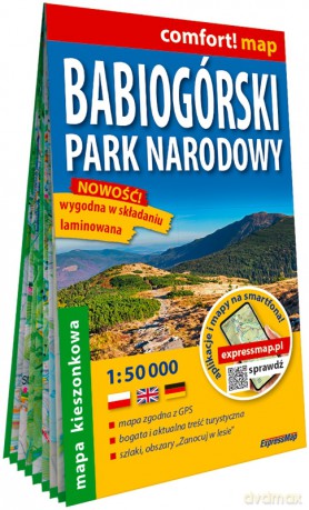 Babiogórski Park Narodowy kieszonkowa laminowana mapa turystyczna 1:50 000 [KSIĄŻKA]