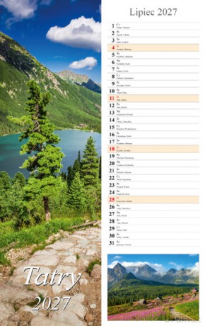 Kalendarz 2027 paskowy Tatry [KALENDARZ]