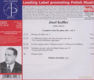 Sternlicht Elżbieta: Koffler Józef - Utwory Fortepianowe II [CD]