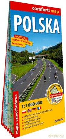 Polska laminowana mapa samochodowa 1:1 000 000 [KSIĄŻKA]