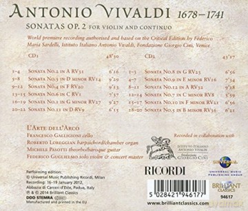 Vivaldi: Violin Sonatas Op. 2 [CD]