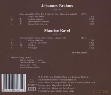 Wilanów String Quartet: Brahms - Ravel String Quartets [CD]