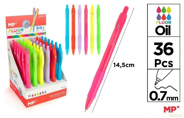 Długopis 0.7 fluor mini tip (36szt)