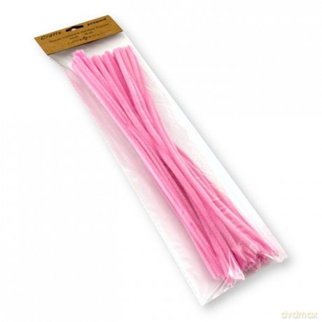 Druciki kreatywne 300x6mm różowe 30szt