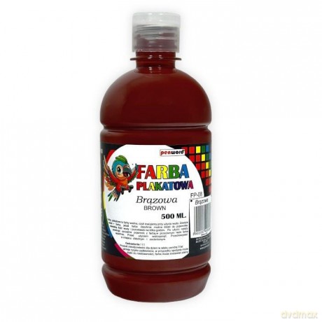Farba plakatowa 500ml brązowa