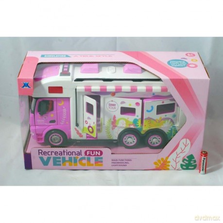Food Truck Różowy światło dźwięk 34x10,5x15,5cm
