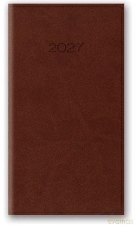 Kalendarz 2027 książkowy A6 Vivella brązowy [KALENDARZ]