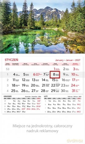 Kalendarz 2027 rodzinny Tatry [KALENDARZ]