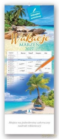 Kalendarz 2027 rodzinny Wakacje marzeń [KALENDARZ]