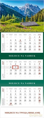 Kalendarz 2027 trójdzielny Góry [KALENDARZ]