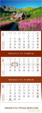 Kalendarz 2027 trójdzielny Hala Gąsienicowa [KALENDARZ]
